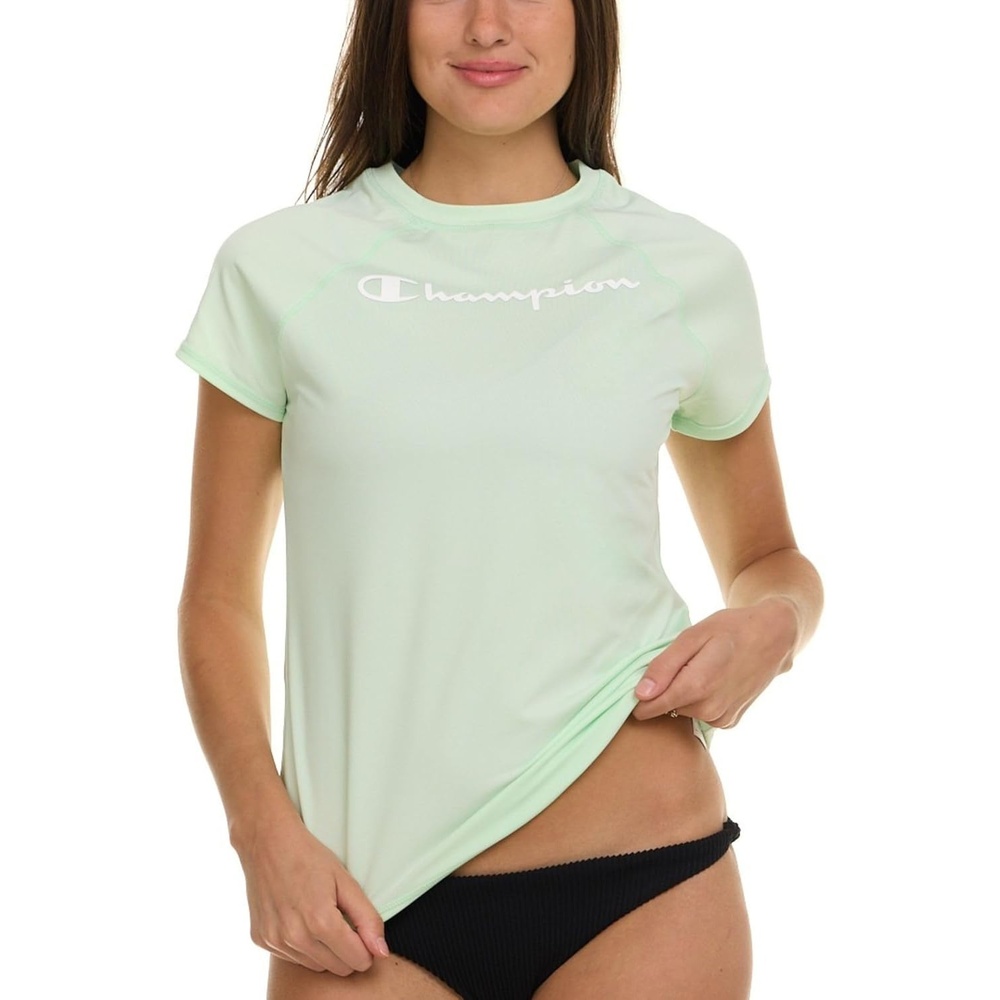 image:imageChampion Rash Guard for Women Womens Rash Guard Short Sleeve Shirts Rashguard Swim Shirt Women UPF 50 SPF amp UV ProtectionLime