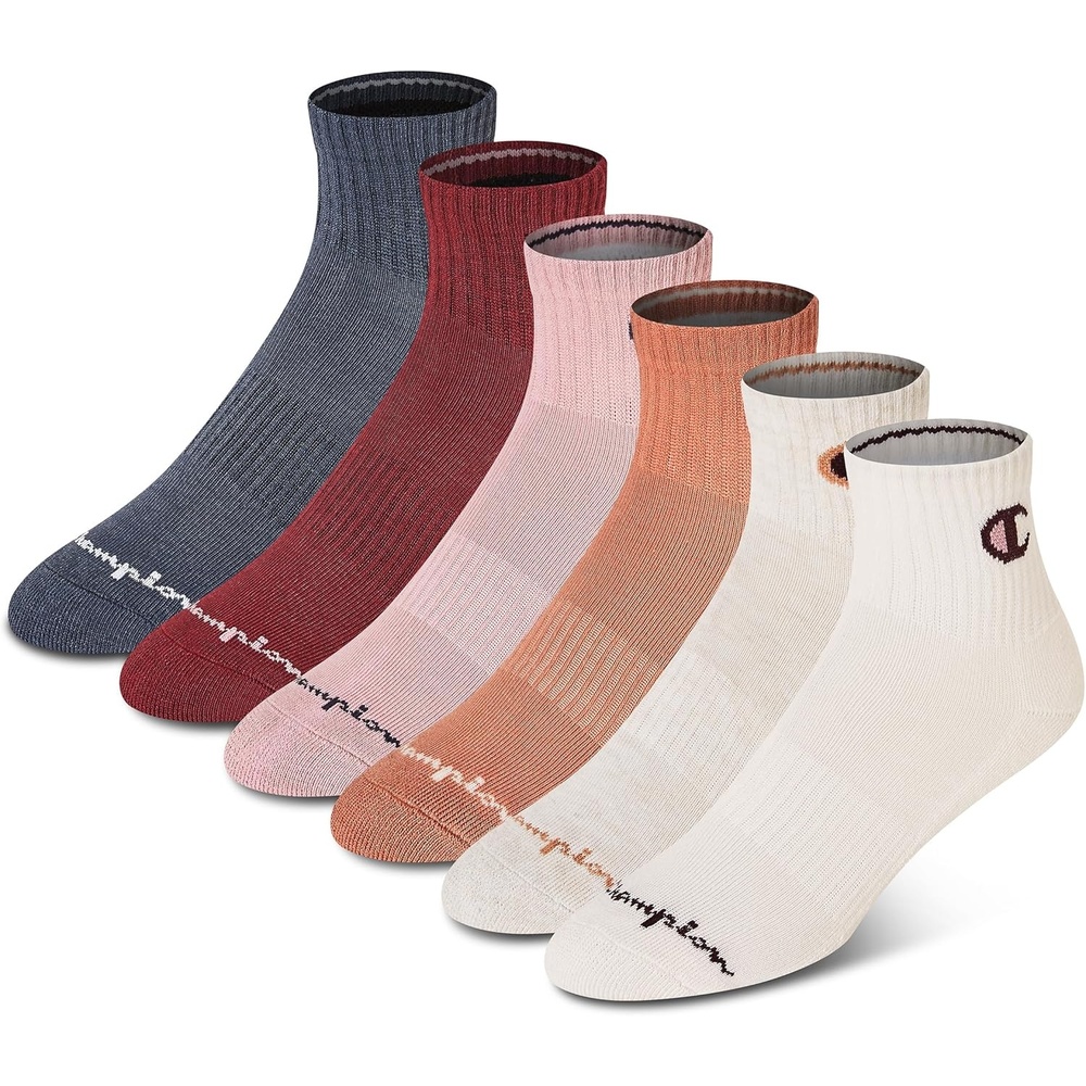 image:imageChampion Womens Quarter Socks 6pack Cushioned Athletic Socks With Moisturewicking Arch Support Size 59Neutral Assorted