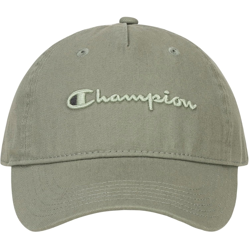 image:imageChampion Womens Script Embroidery Washed Cotton Twill Adjustable Baseball CapEcology Green