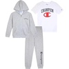 Grey Heather-white Zip