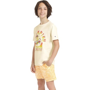Champion Boys 2 Piece Short Sleeve Shirt and Mesh Shorts Sets(Cream)