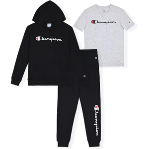 Champion Boys’ 3 Piece Boys Jogger Set(Black-black-gray)
