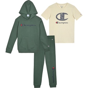 Champion Boys’ 3 Piece Boys Jogger Set(Forest Green-grey)