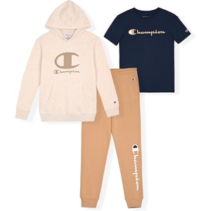 Champion Boys’ 3 Piece Boys Jogger Set(Navy-oatmeal-khaki)