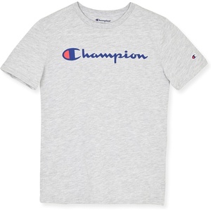Champion Boys Champion Boys Tee Shirt Short Sleeve Logo T-Shirt for Kids(Signature Grey Heather)