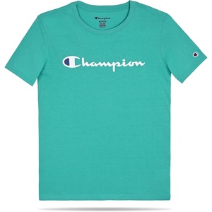 Champion Boys Champion Boys Tee Shirt Short Sleeve Logo T-Shirt for Kids(Signature Oasis)