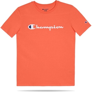 Champion Boys Champion Boys Tee Shirt Short Sleeve Logo T-Shirt for Kids(Signature Orange Red)