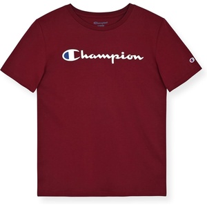 Champion Boys Champion Boys Tee Shirt Short Sleeve Logo T-Shirt for Kids(Wine)