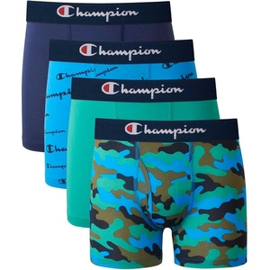 Champion Boys’ Everyday Active Lightweight Stretch Boxer Briefs – 4 Pack (S–xl)(Navy/Green/Camo/Scripts)
