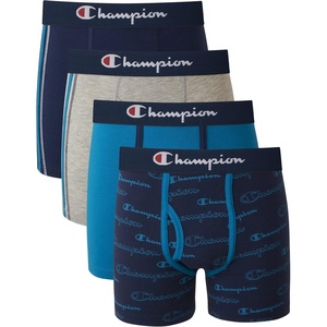 Champion Boys’ Everyday Cotton Stretch Briefs- 4 Pack(Navy/Teal/Grey)