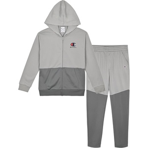 Champion Boys Jogger Set Fleece Hoodie and Sweatpants Tracksuit(Grey Colorblock)