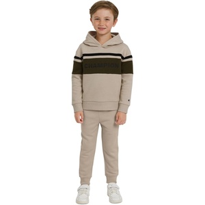 Champion Boys Jogger Set Fleece Hoodie and Sweatpants Tracksuit(Sand Khaki)