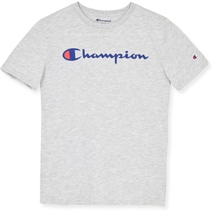 Champion Boys T-Shirt Short Sleeve Logo Tee Shirt for Boys(Grey Logo)