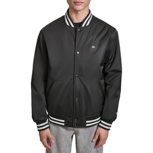 Champion Men’s Logo Striped-trim Varsity Jacket(Black)