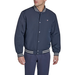 Champion Men’s Logo Striped-trim Varsity Jacket(Peacoat Matte Filled)