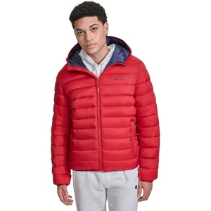 Champion Men’s Performance Lightweight Puffer Jacket With Hood(Chili Pepper)