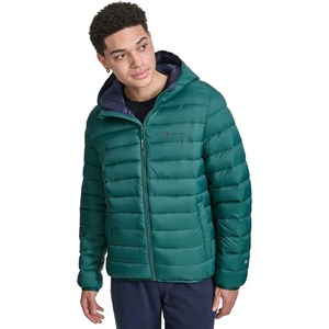 Champion Men’s Performance Lightweight Puffer Jacket With Hood(Rainforest)
