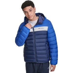 Champion Men’s Performance Lightweight Puffer Jacket With Hood(Royal Blue Combo)