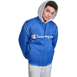 Champion Men’s Satin Varsity Bomber Jacket With Logo(Surf the Web)