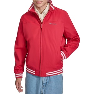 Champion Men’s Water Resistant Varsity Bomber Jacket With Flex Stand Collar(Chili Pepper)