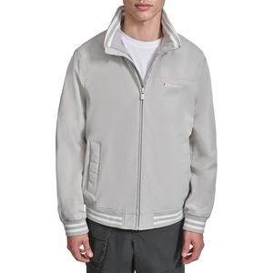 Champion Men’s Water Resistant Varsity Bomber Jacket With Flex Stand Collar(Oyster)
