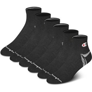 Champion Women’s Quarter Socks – 6-pack Cushioned Athletic Socks With Moisture-wicking, Arch Support (Size 5-9)(Black Stripe)