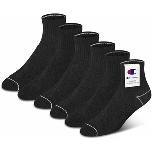Champion Women’s Quarter Socks – 6-pack Cushioned Athletic Socks With Moisture-wicking, Arch Support (Size 5-9)(Midnight Black)