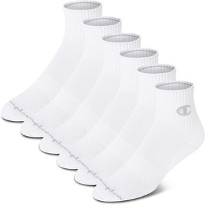 Champion Women’s Quarter Socks – 6-pack Cushioned Athletic Socks With Moisture-wicking, Arch Support (Size 5-9)(White – Toe Logo)
