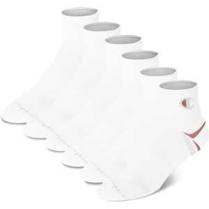 Champion Women’s Quarter Socks – 6-pack Cushioned Athletic Socks With Moisture-wicking, Arch Support (Size 5-9)(White Stripe)