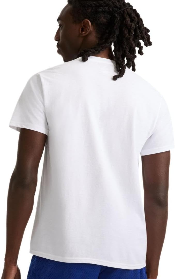 image:imageChampion Mens Classic Script Graphic Short Sleeve TShirt Standard Fit Tonal Logo Available in Regular and Big amp TallBright White