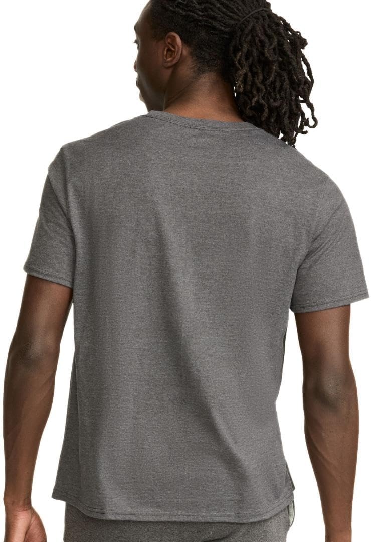 image:imageChampion Mens Classic Script Graphic Short Sleeve TShirt Standard Fit Tonal Logo Available in Regular and Big amp TallGranite Heather