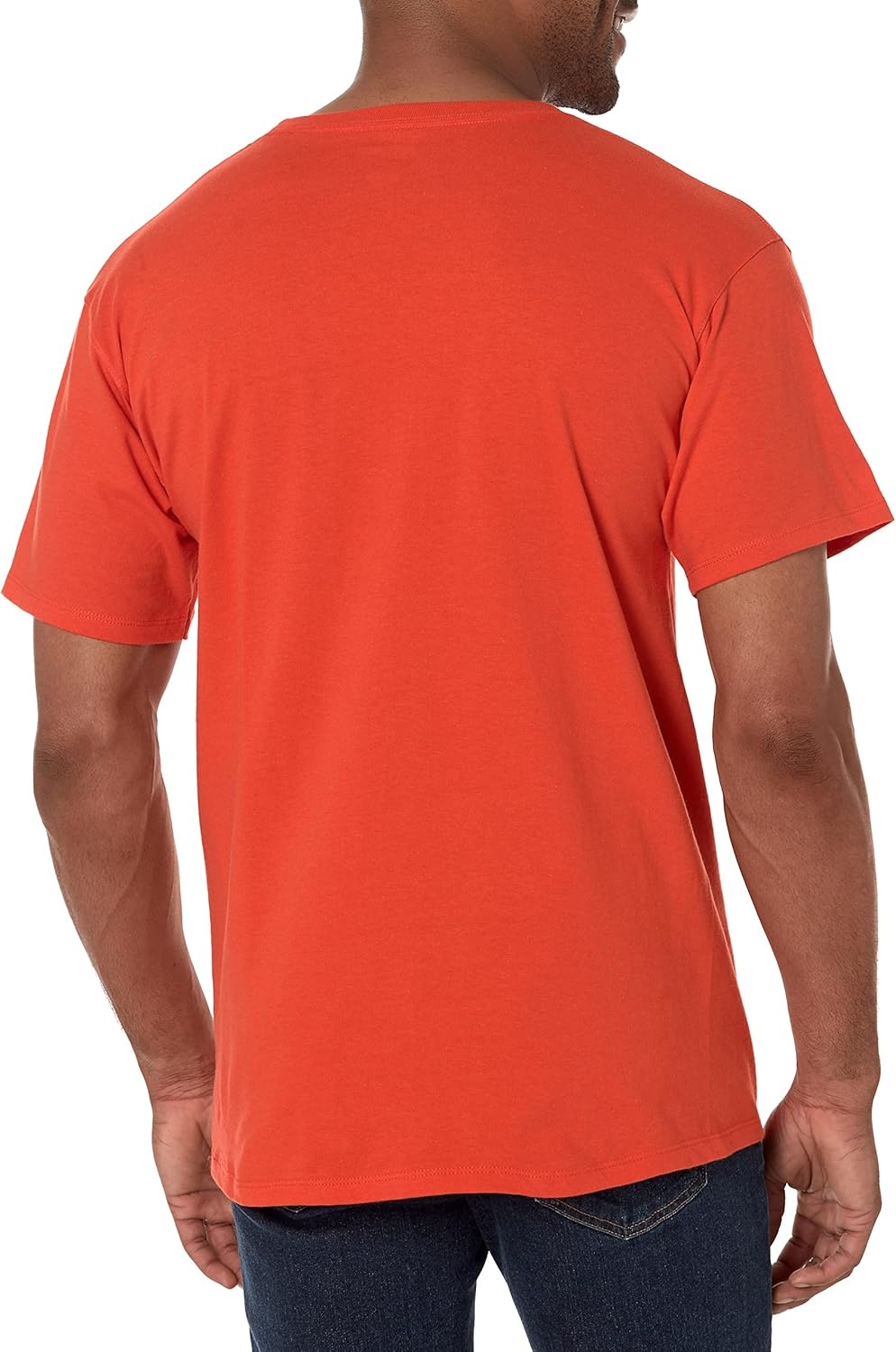 image:imageChampion Mens Classic Script Graphic Short Sleeve TShirt Standard Fit Tonal Logo Available in Regular and Big amp TallSpicy Orange Classic Script Logo