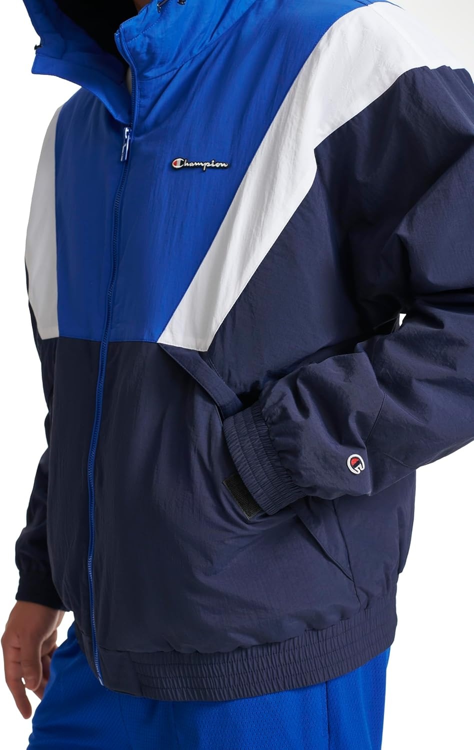 image:imageChampion Mens Color Block Lined Windbreaker With HoodRoyal Blue Combo