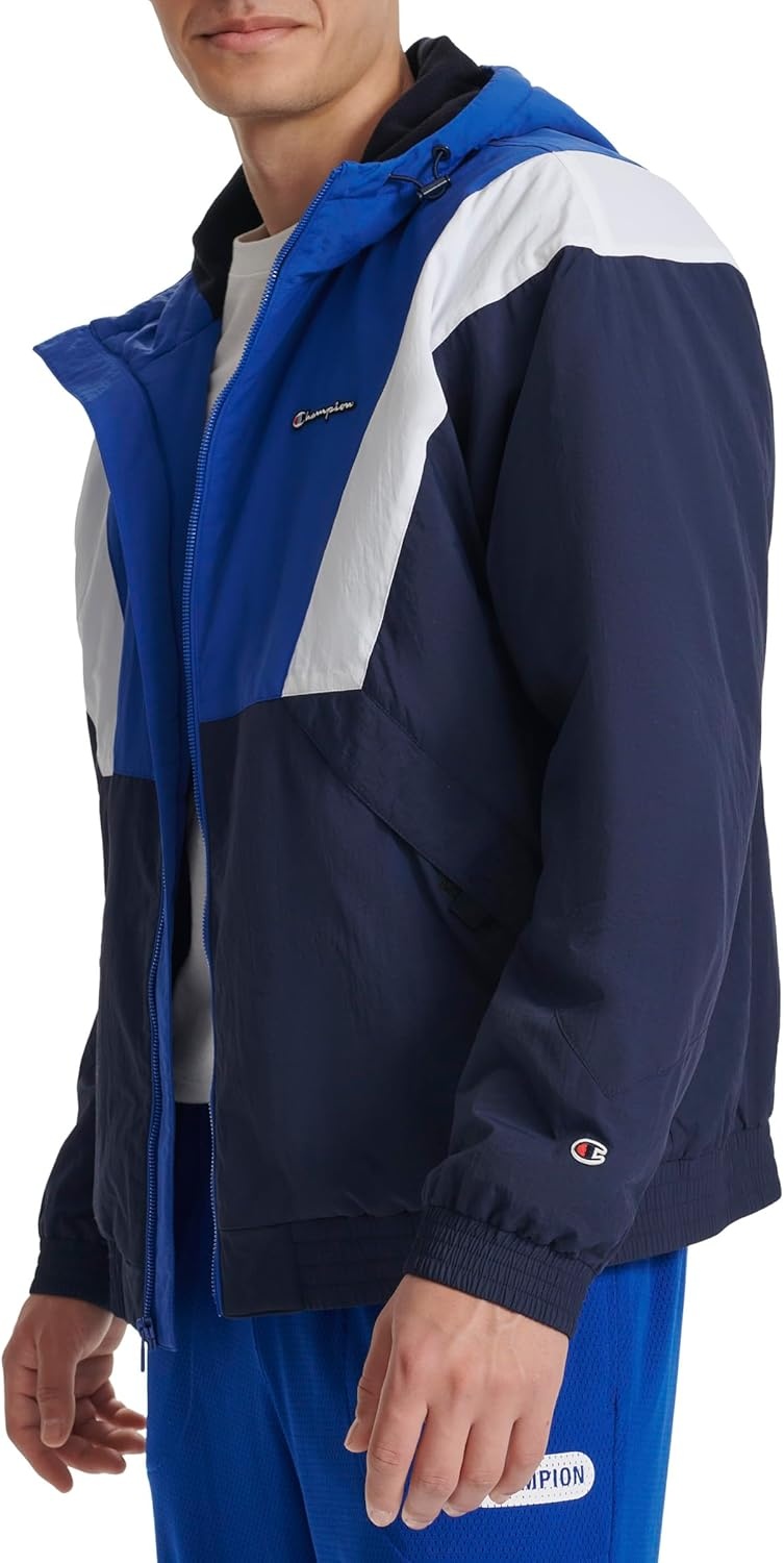 image:imageChampion Mens Color Block Lined Windbreaker With HoodRoyal Blue Combo