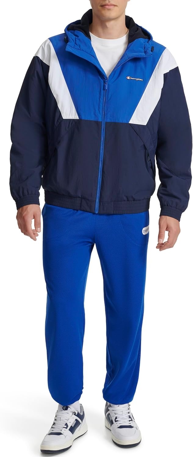 image:imageChampion Mens Color Block Lined Windbreaker With HoodRoyal Blue Combo