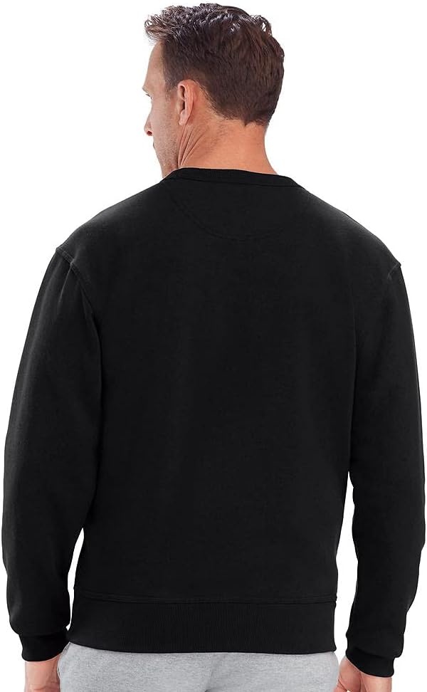 image:imageChampion Mens Crewneck Fleece Sweatshirt Standard Fit Midweight Script Logo Available in Regular and Big amp TallBlack Classic Script Logo