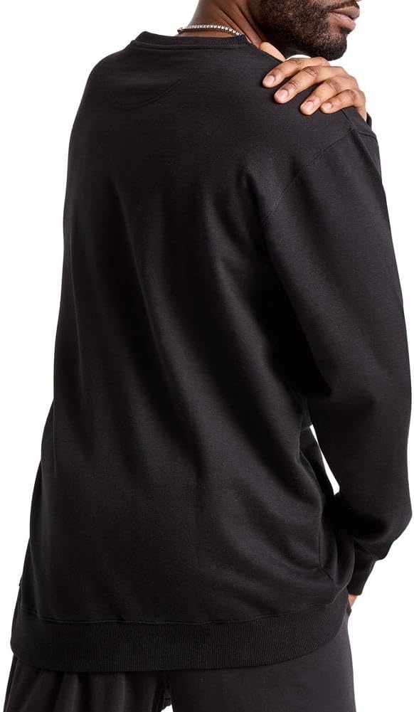 image:imageChampion Mens Crewneck Fleece Sweatshirt Standard Fit Midweight Script Logo Available in Regular and Big amp TallBlack Classic Script Logo