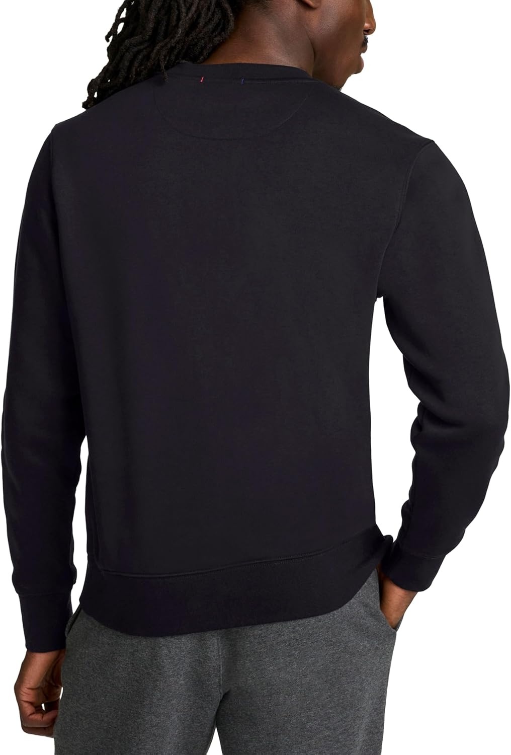 image:imageChampion Mens Crewneck Fleece Sweatshirt Standard Fit Midweight Script Logo Available in Regular and Big amp TallBlack Tonal Script Logo