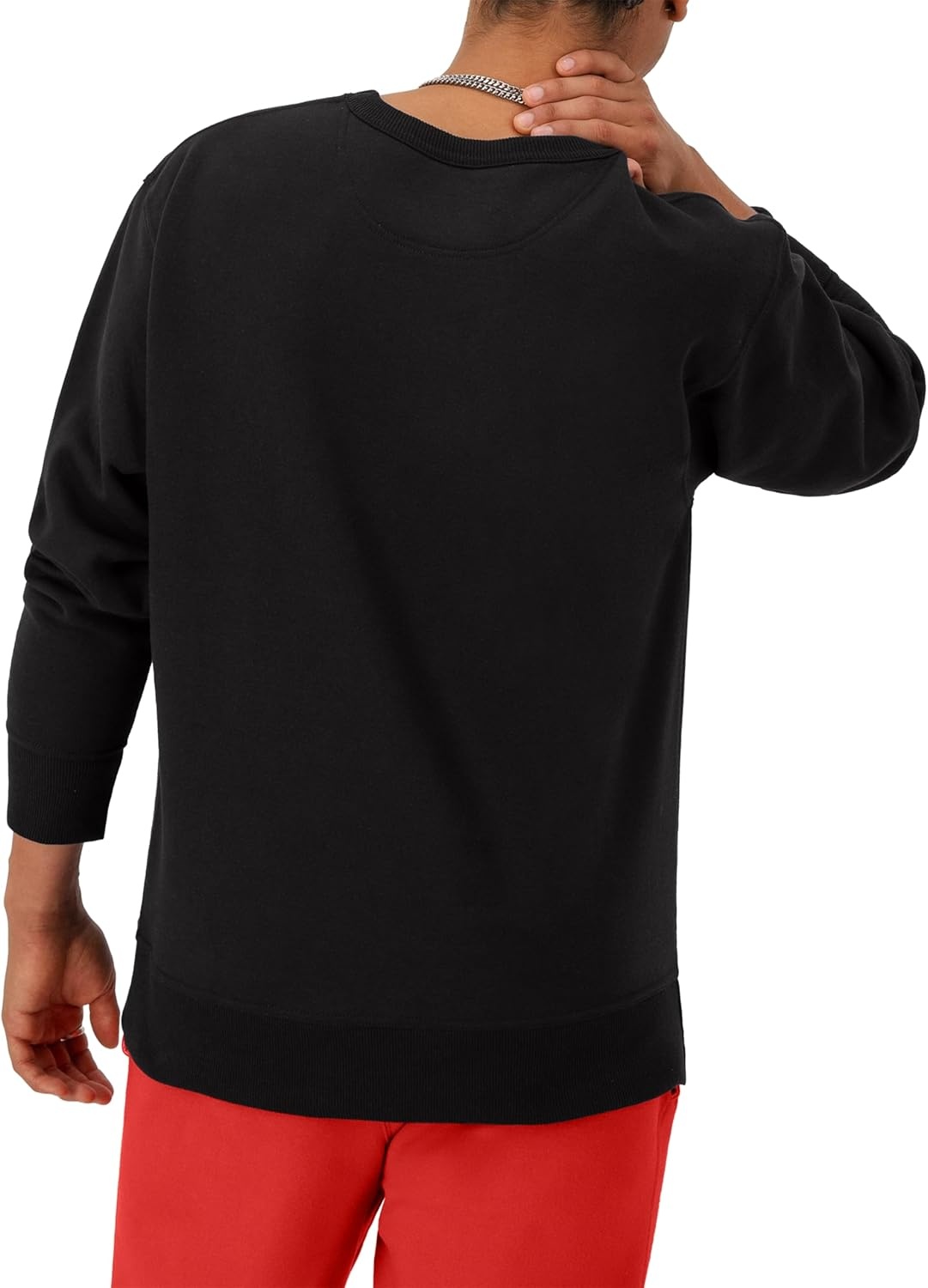 image:imageChampion Mens Crewneck Fleece Sweatshirt Standard Fit Midweight Script Logo Available in Regular and Big amp TallBlack Small Small Script Logo