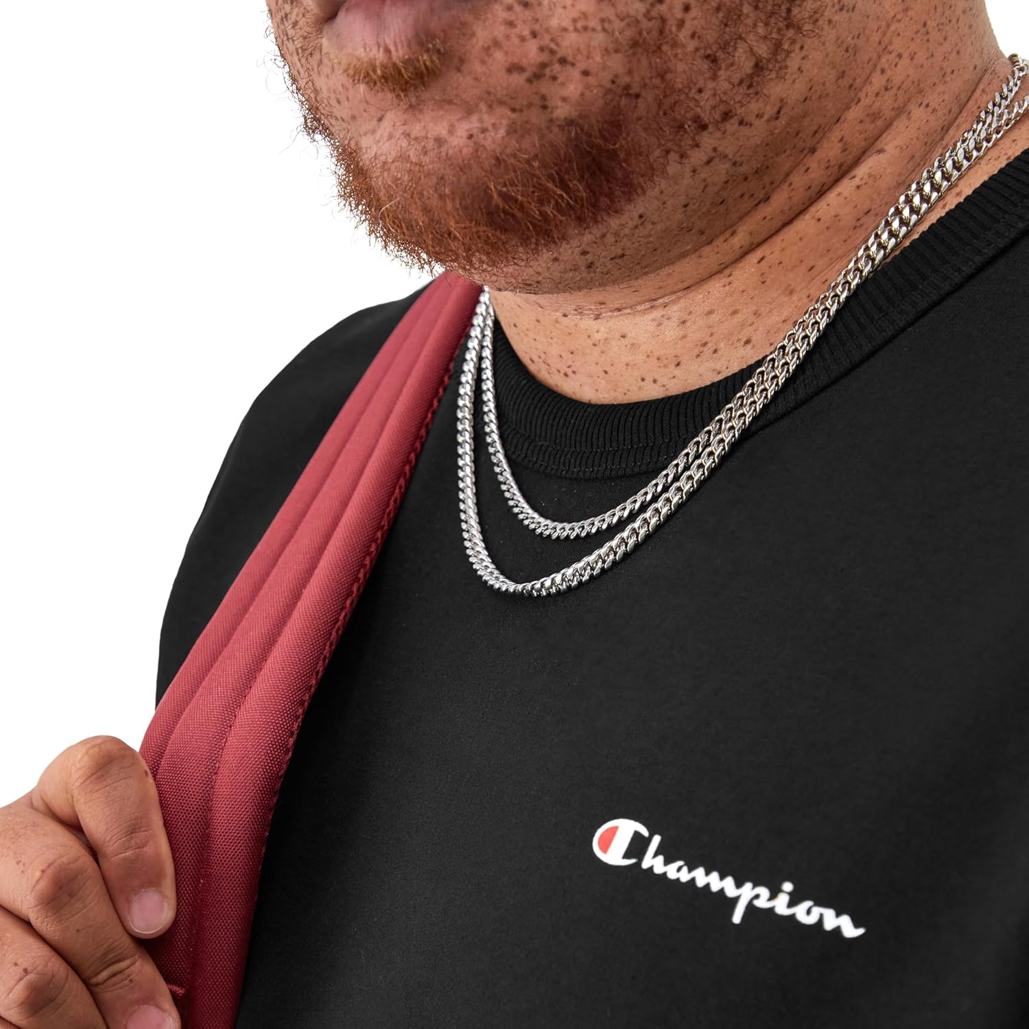 image:imageChampion Mens Crewneck Fleece Sweatshirt Standard Fit Midweight Script Logo Available in Regular and Big amp TallBlack Small Small Script Logo
