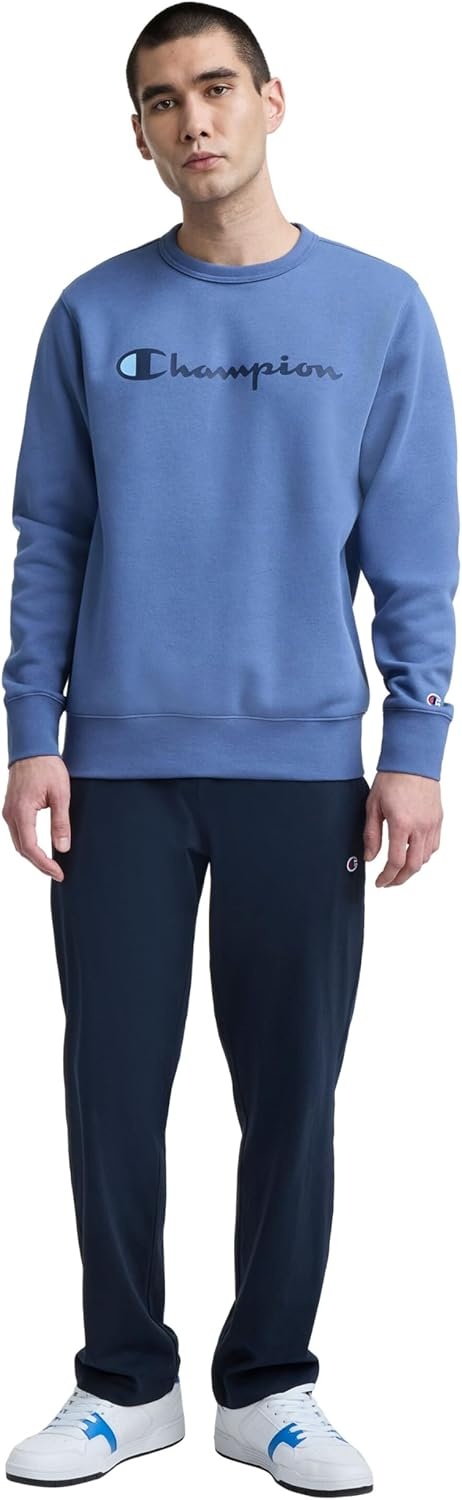 image:imageChampion Mens Crewneck Fleece Sweatshirt Standard Fit Midweight Script Logo Available in Regular and Big amp TallCoastal Fjord Classic Script Logo