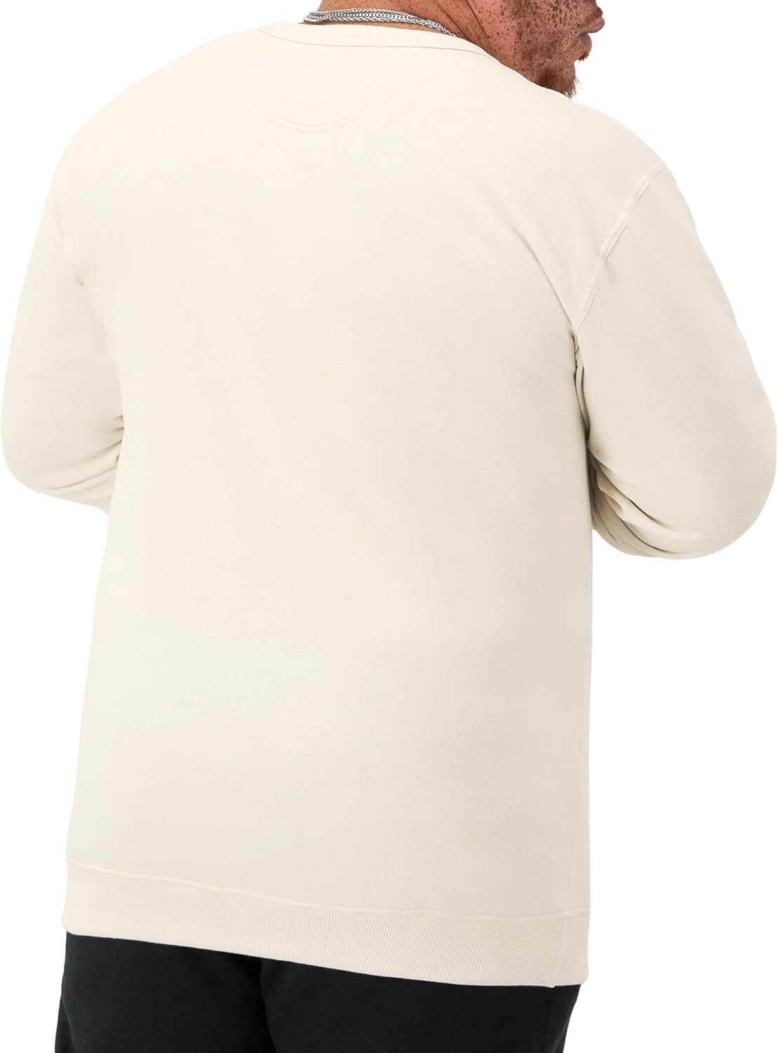 image:imageChampion Mens Crewneck Fleece Sweatshirt Standard Fit Midweight Script Logo Available in Regular and Big amp TallNatural Small Script