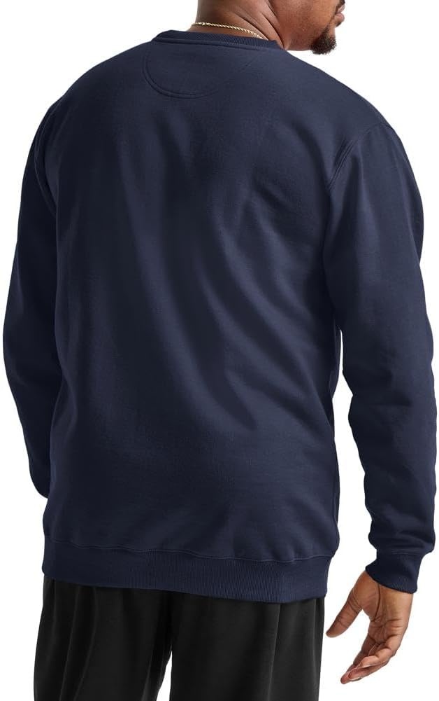 image:imageChampion Mens Crewneck Fleece Sweatshirt Standard Fit Midweight Script Logo Available in Regular and Big amp TallNavy Classic Script Logo