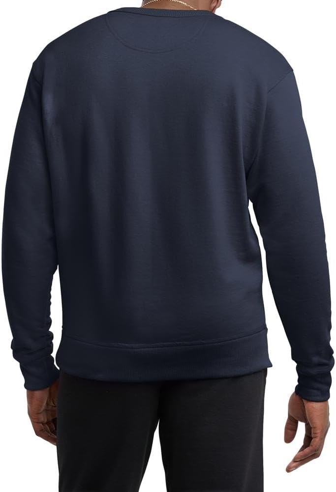 image:imageChampion Mens Crewneck Fleece Sweatshirt Standard Fit Midweight Script Logo Available in Regular and Big amp TallNavy Classic Script Logo
