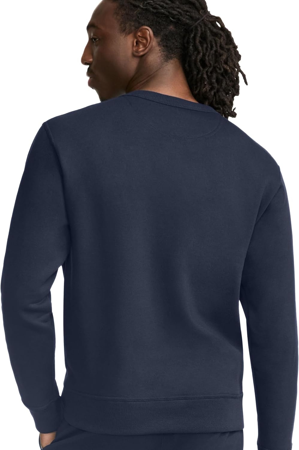 image:imageChampion Mens Crewneck Fleece Sweatshirt Standard Fit Midweight Script Logo Available in Regular and Big amp TallNavy Classic Script Logo
