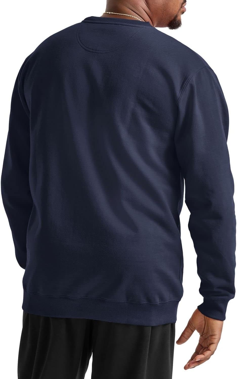image:imageChampion Mens Crewneck Fleece Sweatshirt Standard Fit Midweight Script Logo Available in Regular and Big amp TallNavy Script