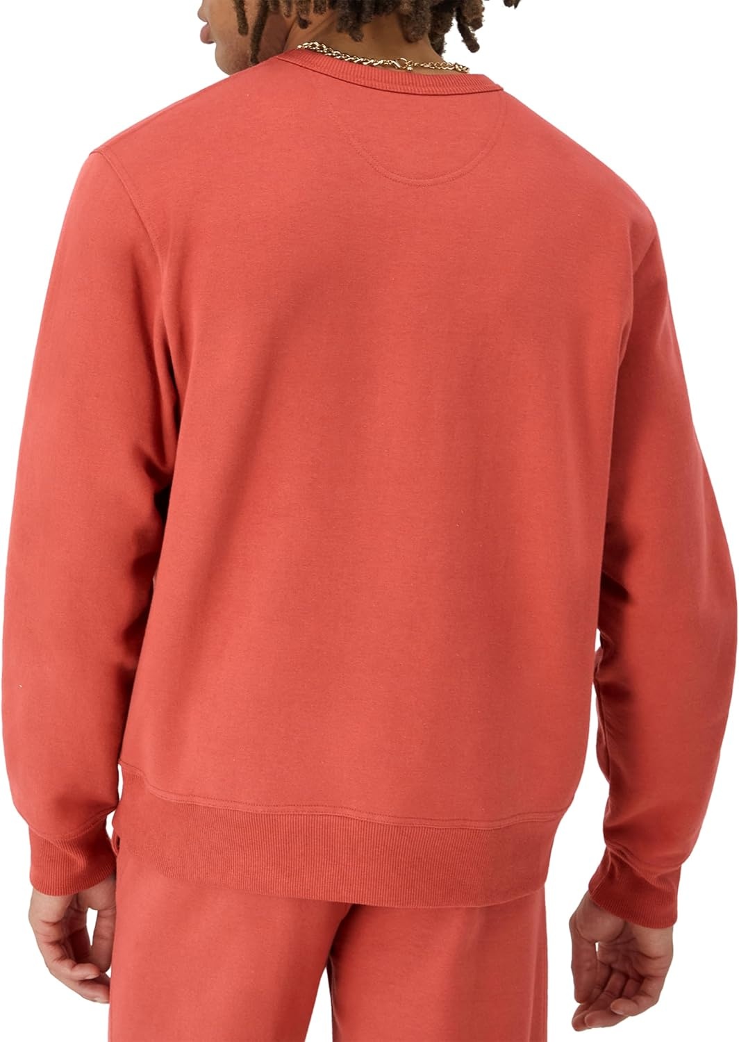 image:imageChampion Mens Crewneck Fleece Sweatshirt Standard Fit Midweight Script Logo Available in Regular and Big amp TallPicante Pink Small Script