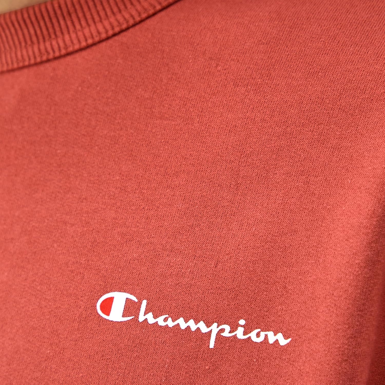 image:imageChampion Mens Crewneck Fleece Sweatshirt Standard Fit Midweight Script Logo Available in Regular and Big amp TallPicante Pink Small Script