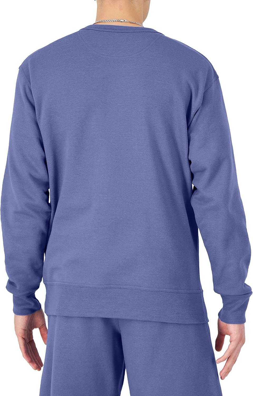 image:imageChampion Mens Crewneck Fleece Sweatshirt Standard Fit Midweight Script Logo Available in Regular and Big amp TallStone Crush Blue Classic Script Logo