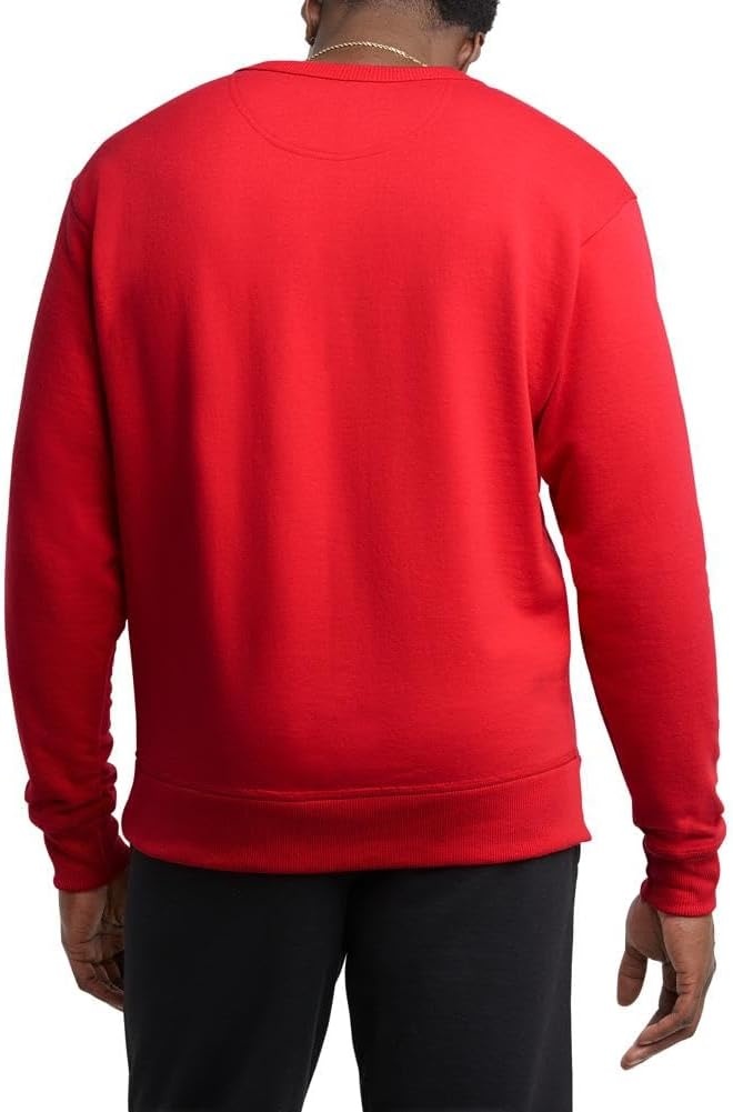 image:imageChampion Mens Crewneck Fleece Sweatshirt Standard Fit Midweight Script Logo Available in Regular and Big amp TallTeam Red Scarlet Classic Script Logo